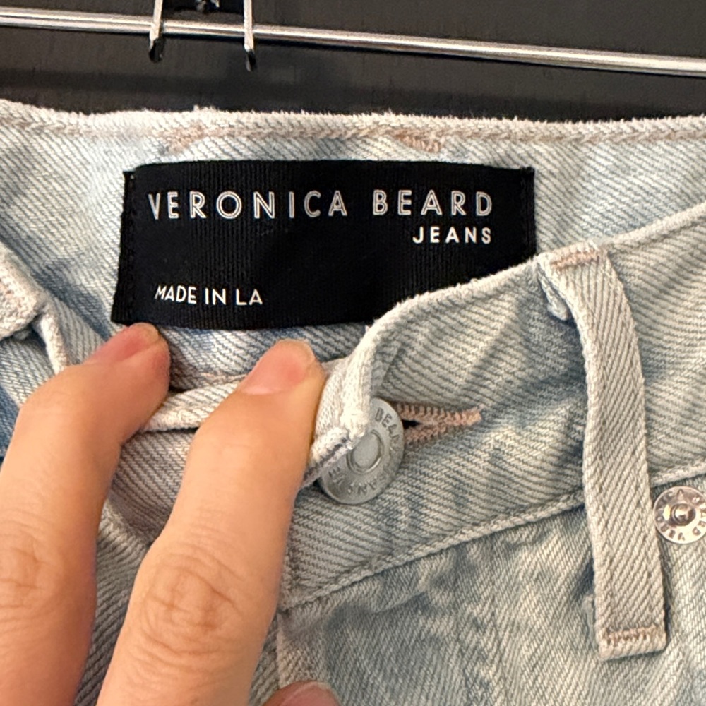 Veronica Beard Pale Blue High-Rise straight leg Jeans